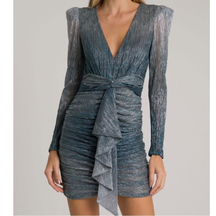Patbo Ombre Lurex Ruched Mini Dress Feminine Glam